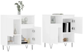 vidaXL Συρταριέρες 2 τεμ. Λευκές από Επεξεργασμένο Ξύλο