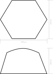 vidaXL Σκίαστρο Πισίνας Μπλε 500 x 433 x 250 εκ. Υφασμάτινο