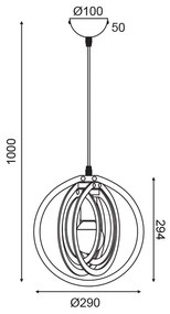 ΚΡΕΜΑΣΤΟ ΦΩΤΙΣΤΙΚΟ 1ΧΕ27 ΑΝ.ΚΑΦΕ ΔΕΡΜΑ MDF D29XH100CM TRITON - Ξύλο - ZM391P29WLL