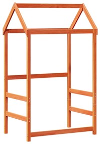 vidaXL Οροφή Κρεβατιού Παιδική Καφέ 118x70x176,5 εκ. Μασίφ Ξύλο Πεύκου