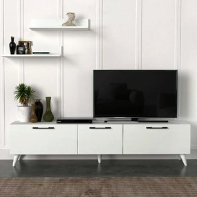 Έπιπλο τηλεόρασης Mareta Megapap χρώμα λευκό 180x31,3x42εκ.