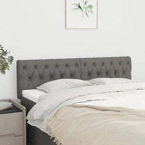 vidaXL Κεφαλάρια Σκ. Γκρι 144x7x78/88 εκ. Ύφασμα