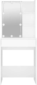 vidaXL Μπουντουάρ με LED Λευκό 60x40x140 εκ.