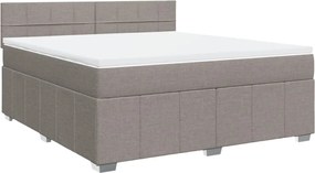 vidaXL Κρεβάτι Boxspring με Στρώμα Taupe 180x200 εκ. Υφασμάτινο
