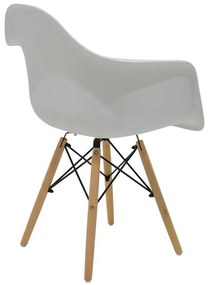 Καρέκλα - Πολυθρόνα Julita PP λευκό-φυσικό πόδι 62x60x78.5 εκ.