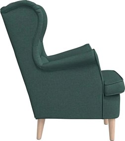vidaXL πολυθρόνα σκούρο πράσινο 74x84x100 cm ύφασμα