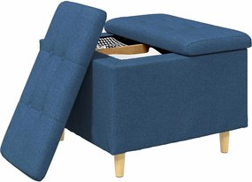 vidaXL Οθωμανό με Αποθηκευτικό Χώρο Μπλε 60 x 60 x 45 cm ύφασμα