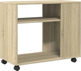 vidaXL Βοηθητικό Τραπέζι με Ρόδες Sonoma Δρυς 70x35x60 εκ. Επεξ. Ξύλο