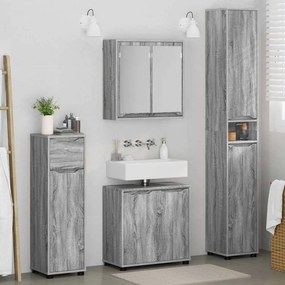vidaXL Σετ Επίπλων Μπάνιου 4 pcs Γκρίζο Σονομα Επεξεργασμένο ξύλο
