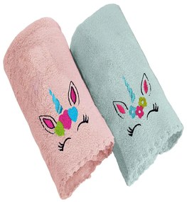 Πετσέτες Βρεφικές Girl Set 3 (Σετ 2τμχ) Pink-Mint Guy Laroche Towels Set 35x50cm Microfiber