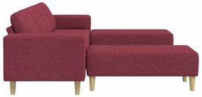 vidaXL Καναπές σαλονιού 3 pcs Κόκκινο Πολυεστέρας