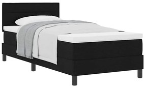 vidaXL Κρεβάτι box spring με στρώμα με στρώμα Μαύρο 90 x 200 cm ύφασμα