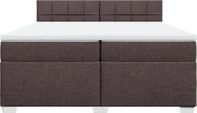 vidaXL Κρεβάτι Boxspring με Στρώμα Σκούρο Καφέ 200x200 εκ. Υφασμάτινο