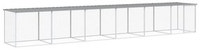 vidaXL Κοτέτσι - Κλουβί με Στέγη Αν. Γκρι 603x98x90 εκ. Γαλβαν. Ατσάλι