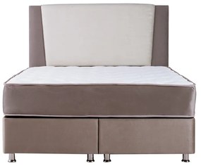 Κρεβάτι Tamon pakoworld διπλό με αποθηκευτικό χώρο μπεζ-εκρού 160x200εκ