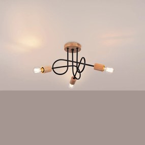 Φωτιστικό οροφής EMBER 3 /χάλυβας/ξύλο/3xmax 15W LED
