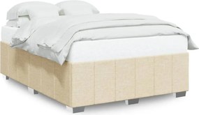 vidaXL Σκελετός Κρεβατιού Χωρίς Στρώμα Κρεμ 140x200 εκ.Υφασμάτινο