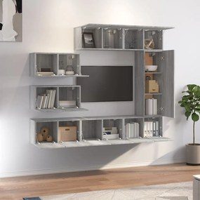vidaXL Σετ Επίπλων Τηλεόρασης 8 Τεμ. Γκρι Sonoma Επεξεργασμένο Ξύλο