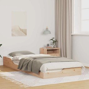 vidaXL Κρεβάτι δαπέδου Καφέ 100 x 220 cm Μασίφ ξύλο πεύκου