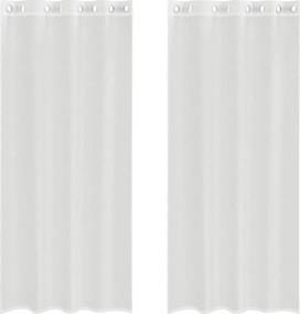 vidaXL Voile κουρτίνες με ροδέλες 2 τεμάχια Λευκό