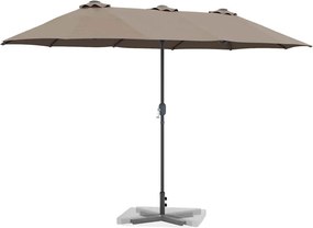 vidaXL Ομπρέλα Κήπου Taupe 370 x 197 x 239 εκ.