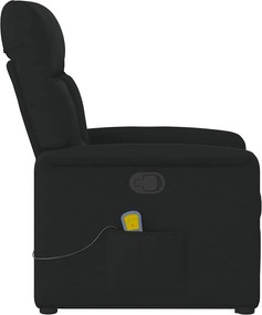 vidaXL Πολυθρόνα Μασάζ Ανακλινόμενη με Ανύψωση Μαύρη Υφασμάτινη