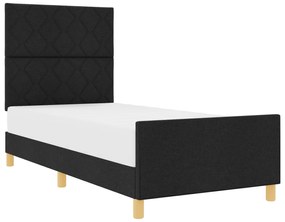 vidaXL Κρεβάτι Μαύρο 90x200 εκ. Υφάσματος