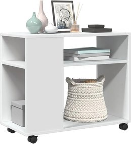 vidaXL Βοηθητικό Τραπέζι με Ρόδες Λευκό 70x35x60 εκ. Επεξεργ. Ξύλο
