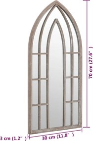 vidaXL Καθρέφτης για Εσ. Χώρους Λευκό της Άμμου 70 x 30 εκ. από Σίδερο