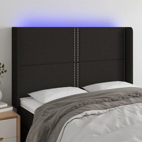 Κεφαλάρι Κρεβατιού LED Μαύρο 147x16x118/128 εκ. Υφασμάτινο 3123908