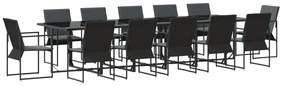 vidaXL Σετ Κραστέρα Κήπου 18 Τεμαχίων με Μαξιλάρια από Ατσάλι και Τεξτιλεν
