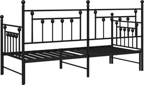 vidaXL Σκελετός κρεβατιού ημέρας Μαύρο 75 x 190 cm Ατσάλι