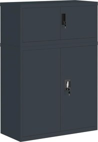 vidaXL Αρχειοθήκη Ανθρακί 90 x 40 x 130 εκ. Ατσάλινη