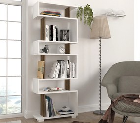 Βιβλιοθήκη Λευκό / Καρυδί CEZI 60x19.5x165