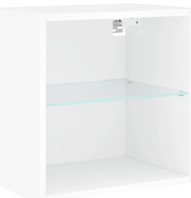 vidaXL Έπιπλα Τοίχου Τηλεόρασης 8 τεμ LED Λευκά από Επεξεργασμένο Ξύλο