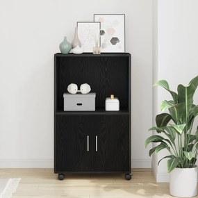 vidaXL Κυλιόμενο ντουλάπι Μαύρη Οξυά 55 x 40 x 91 εκ.