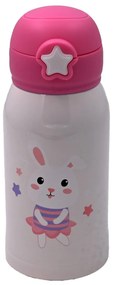 Θερμός παιδικός σε χρώμα λευκό/ροζ 500ml