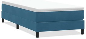 vidaXL Κρεβάτι Boxspring χωρίς Στρώμα Σκούρο Μπλε 80x220 εκ. Βελούδινο