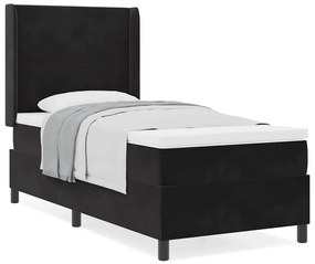 vidaXL Κρεβάτι με ελατήρια με κεφαλάρι Μαύρο 80 x 200 cm Βελούδο