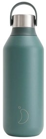 Μπουκάλι Θερμός Series 2 Chilly's με χωρητικότητα 500ml και διατήρηση θερμοκρασίας 12h ζεστό / 24h κρύο - Pine Green