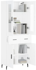 vidaXL Ντουλάπι Λευκό 69,5x34x180 εκ. από Επεξεργασμένο Ξύλο