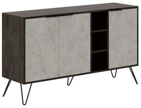 Artekko Clara Μπουφές MDF/Μέταλλο Γκρι/Καφέ (145x40x82)cm