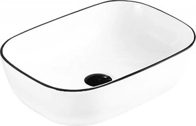 Mexen Rita νεροχύτης επιτραπέζιος 45 x 32 εκ., λευκός/μαύρος χείλος - 21084507