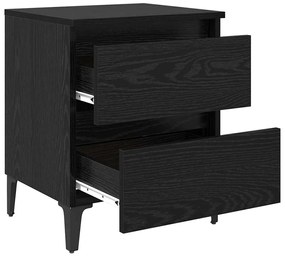 vidaXL Κομοδίνο Μαύρη δρυς 40 x 35 x 50 εκ. Επεξεργασμένο ξύλο