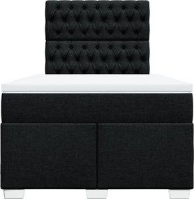 vidaXL Κρεβάτι Boxspring με Στρώμα Μαύρο 120x200 εκ. Υφασμάτινο