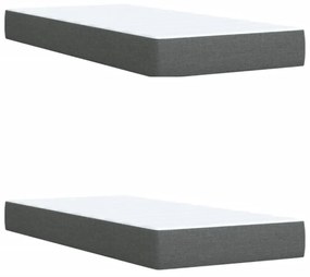 Κρεβάτι Boxspring με Στρώμα Μαύρο 200x200 εκ. Υφασμάτινο - Μαύρο