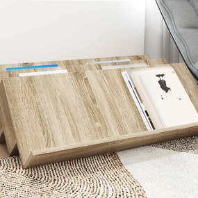 vidaXL Ράφι Περιοδικών με ράφι Δρύς Sonoma 90 x 53 x 28,5 εκ