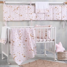 Σεντόνια Βρεφικά Moonlight (Σετ 3τμχ) Pink Ρυθμός Cradle 120x160cm 100% Cotton