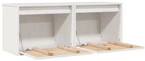 vidaXL Ντουλάπια Τοίχου 2 τεμ. Λευκά 45x30x35 εκ από Μασίφ Ξύλο Πεύκου