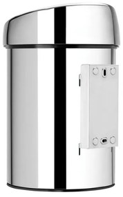 Κάδος Brabantia Touch Bin 647210, 3 L, Ομαλό και αθόρυβο άνοιγμα, Επιτοίχια τοποθέτηση, Λαμπερό ανοξείδωτο ατσάλι